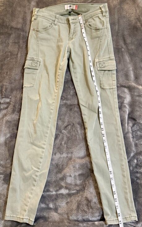 CAbi Pants - Cabi Pants Womens Size 4 Green Utility Cargo Stretch Style 3048 Pocket Casual